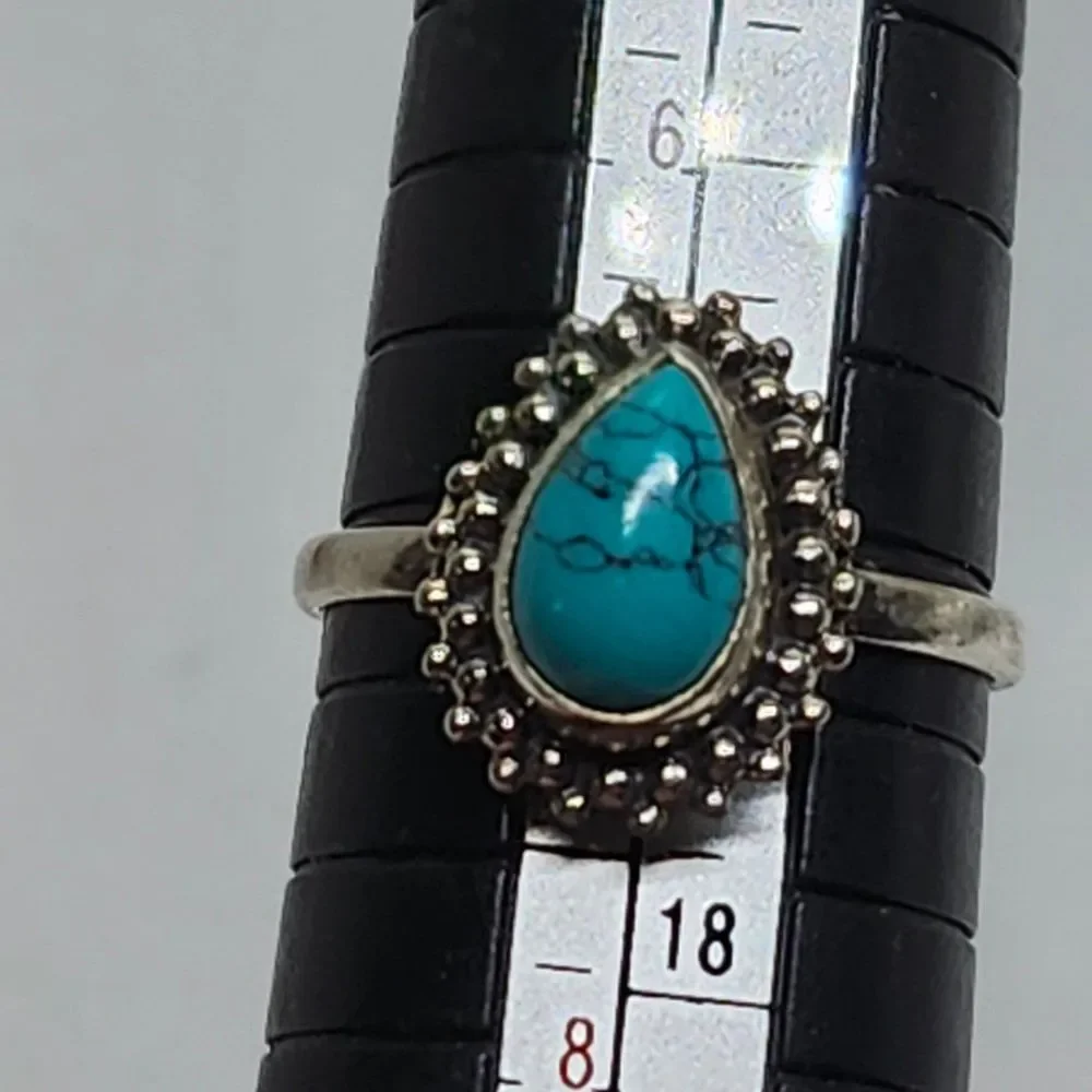 ring 925 sterling silver‎ turquoise size 7